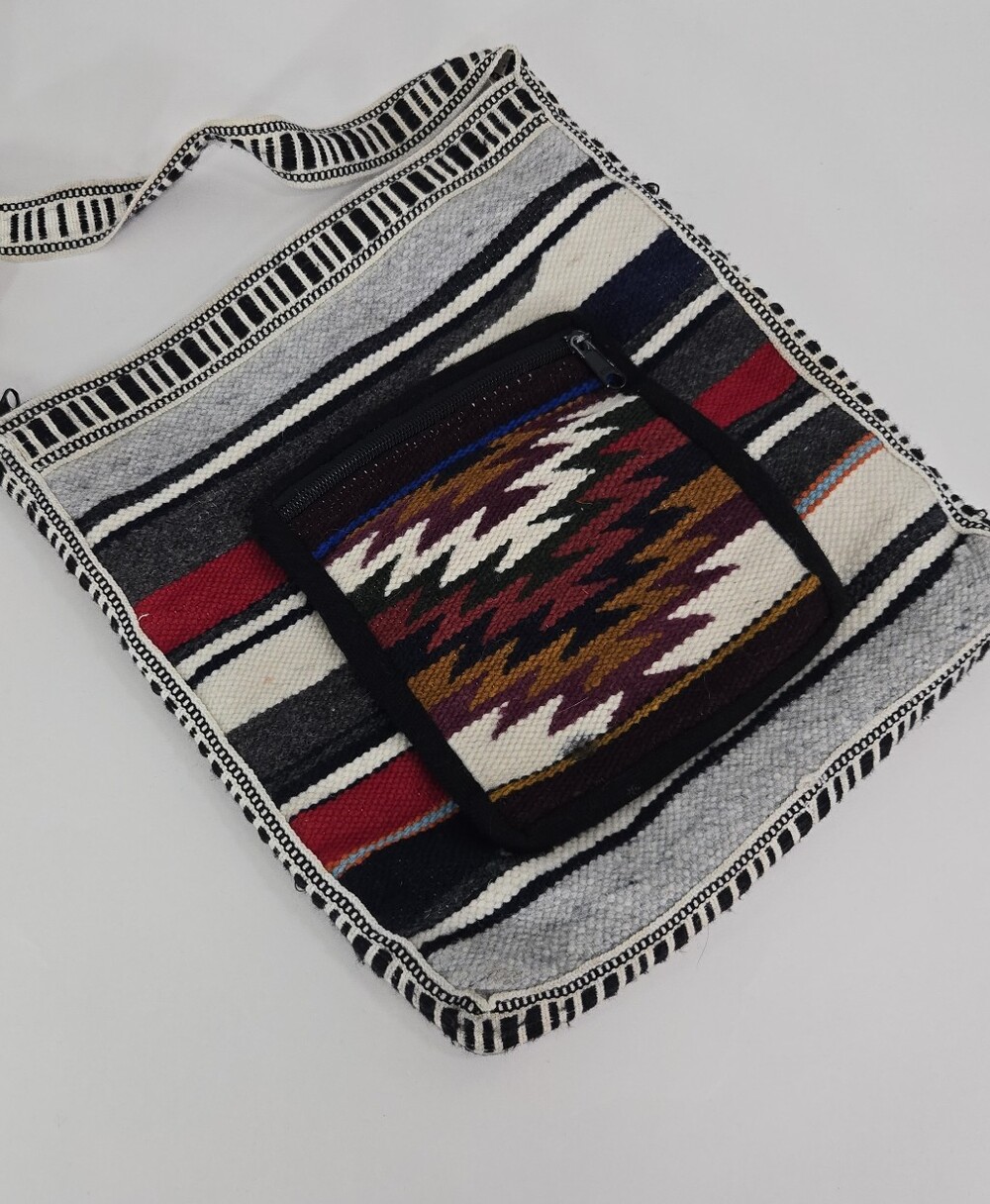 handmade Ecuadorian wool crossbody bag